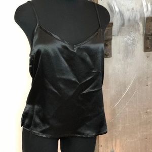 Black silk tank